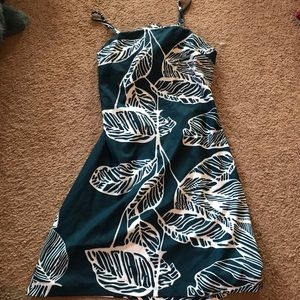 Teal tropical mini dress